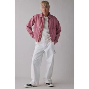 New Dickies Men's Y2K Baggy Wide Leg White Carpenter Jeans Red Thread Sz 36x32